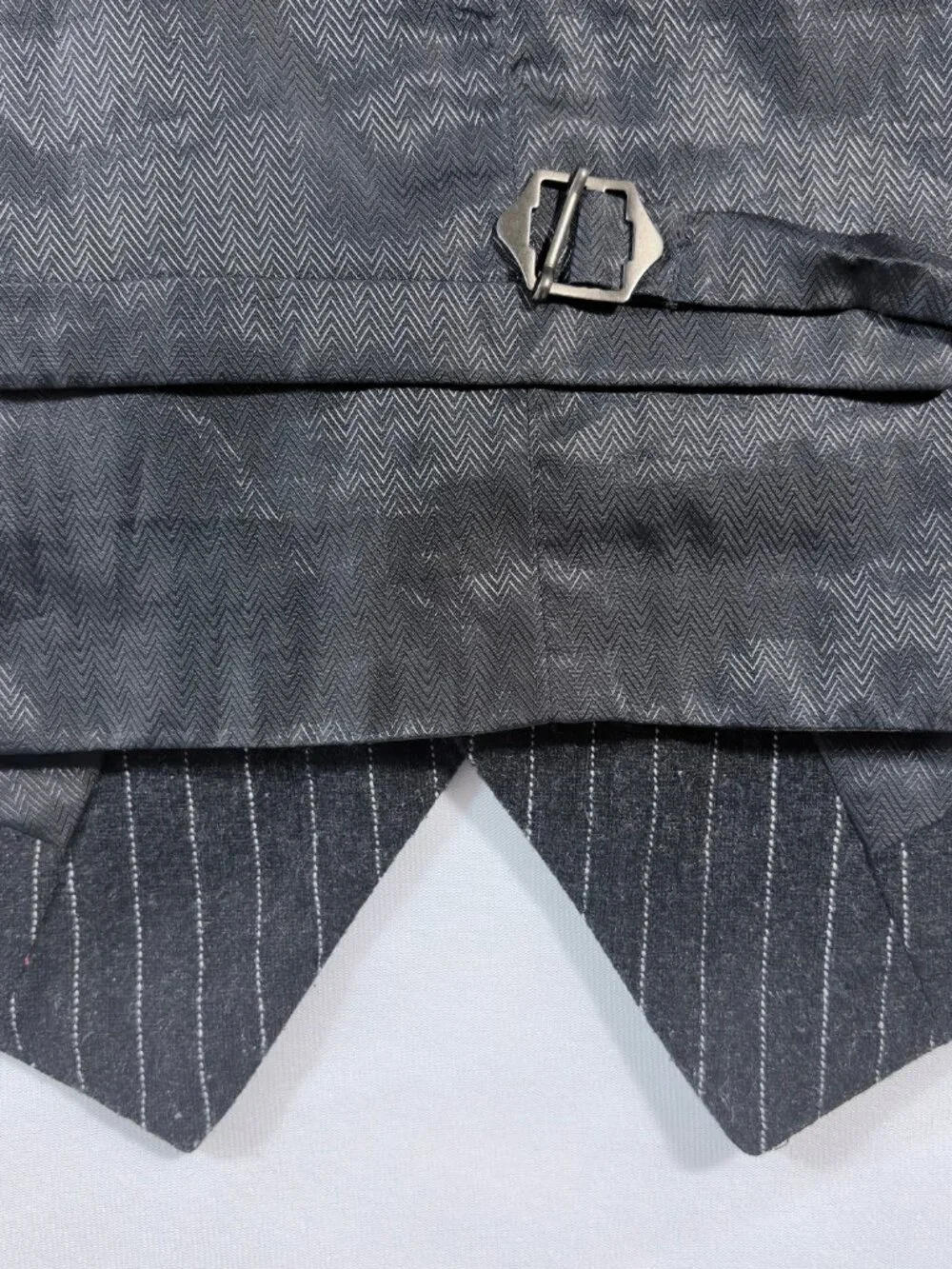Heritage 1981 Wool Blend Pinstripe Suit Vest Adjustable Back Cinch Mens Size S